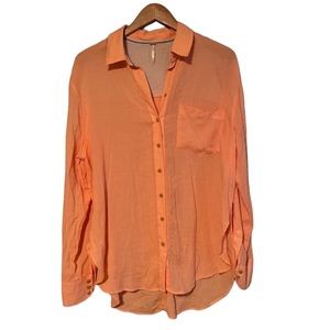 Free People That's A Wrap Peach Shirt